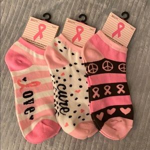 Pink Breast Cancer Socks
